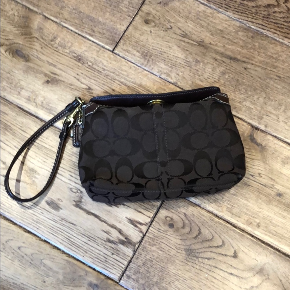 Like new brown Coach wristlet - Picture 2 of 6